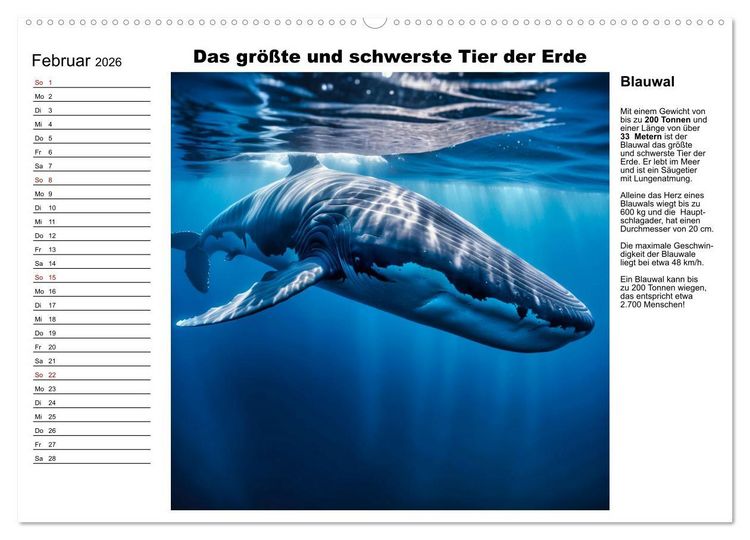 Produktbild: Tierische Rekorde (Wandkalender 2026 DIN A2 quer), CALVENDO Monatskalender