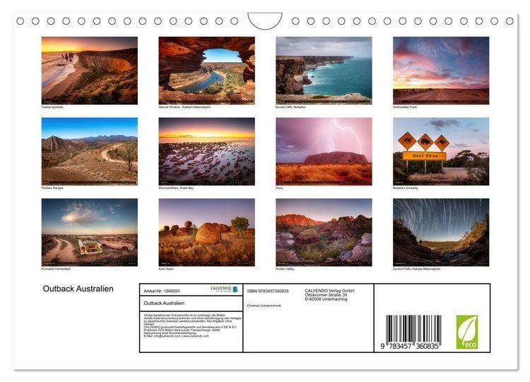 Produktbild: Outback Australien (Wandkalender 2026 DIN A4 quer), CALVENDO Monatskalender