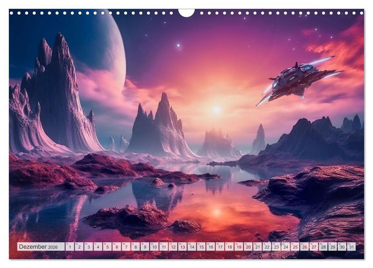 Produktbild: Extraterrestrisch - Auf fremden Planeten (Wandkalender 2026 DIN A3 quer), CALVENDO Monatskalender