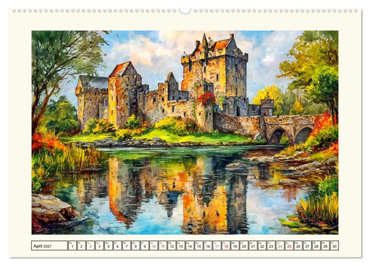 Produktbild: Irland. K&uuml;nstlerische Aquarelle zwischen K&uuml;ste und Hochland (hochwertiger Premium Wandkalender 2027 DIN A2 quer), Kunstdruck in Hochglanz