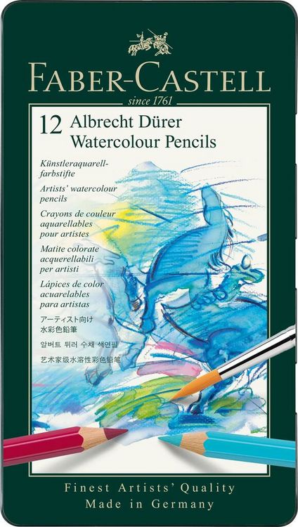 Produktbild: Faber-Castell Aquarellstifte Albrecht D&uuml;rer, 12er Set Metalletui