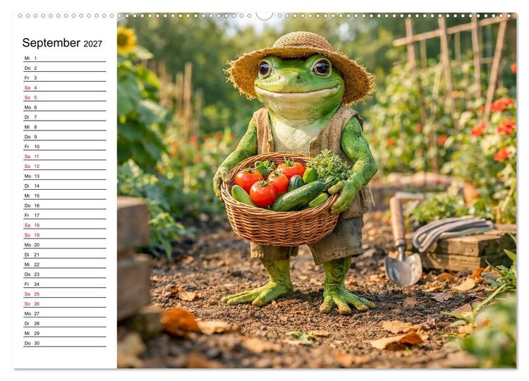 Produktbild: Frosch im Garten (Wandkalender 2027 DIN A2 quer), CALVENDO Monatskalender