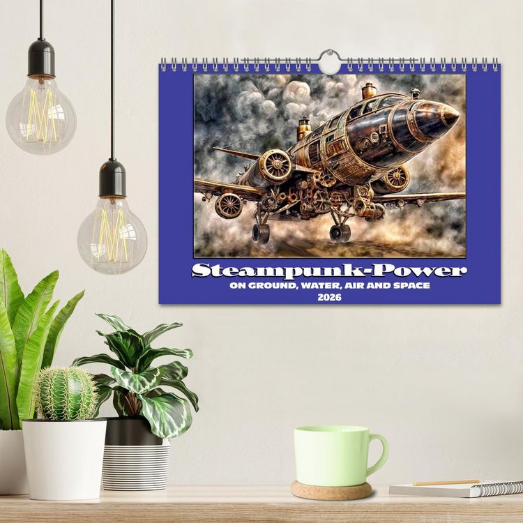 Produktbild: Steampunk power on ground, water, air and space (Wall Calendar 2026 DIN A4 landscape), CALVENDO 12 Month Wall Calendar
