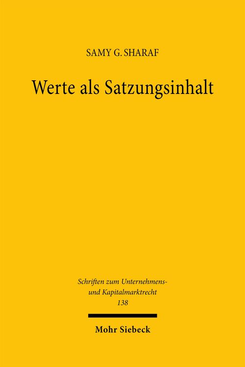 Produktbild: Werte als Satzungsinhalt