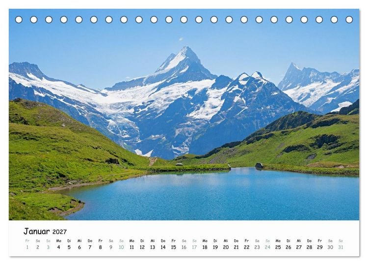 Produktbild: Faszination Berner Oberland - Wanderlust und Gipfelblick (Tischkalender 2027 DIN A5 quer), CALVENDO Monatskalender