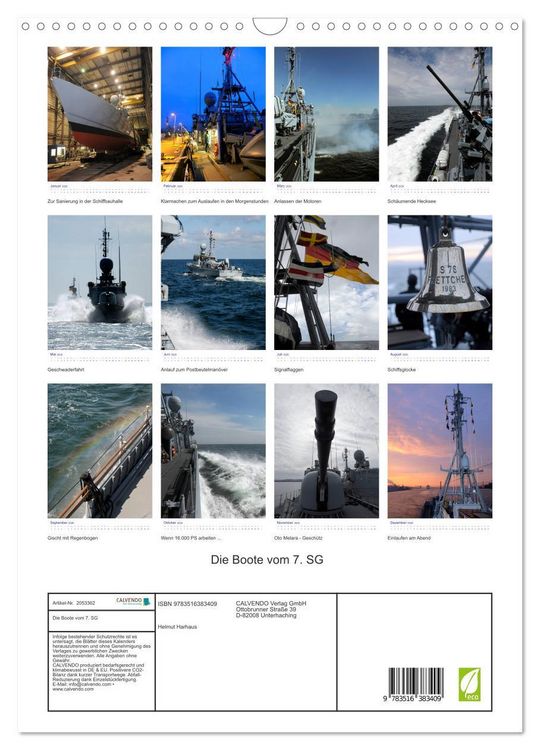 Produktbild: Die Boote vom 7. SG (Wandkalender 2026 DIN A3 hoch), CALVENDO Monatskalender