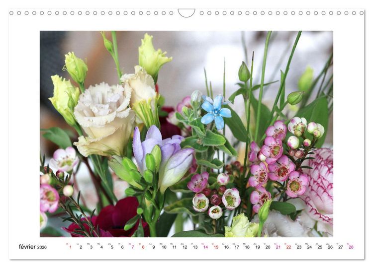 Produktbild: Fleurs - un m&eacute;lange color&eacute; (Calendrier mural 2026 DIN A3 vertical), CALVENDO calendrier mensuel