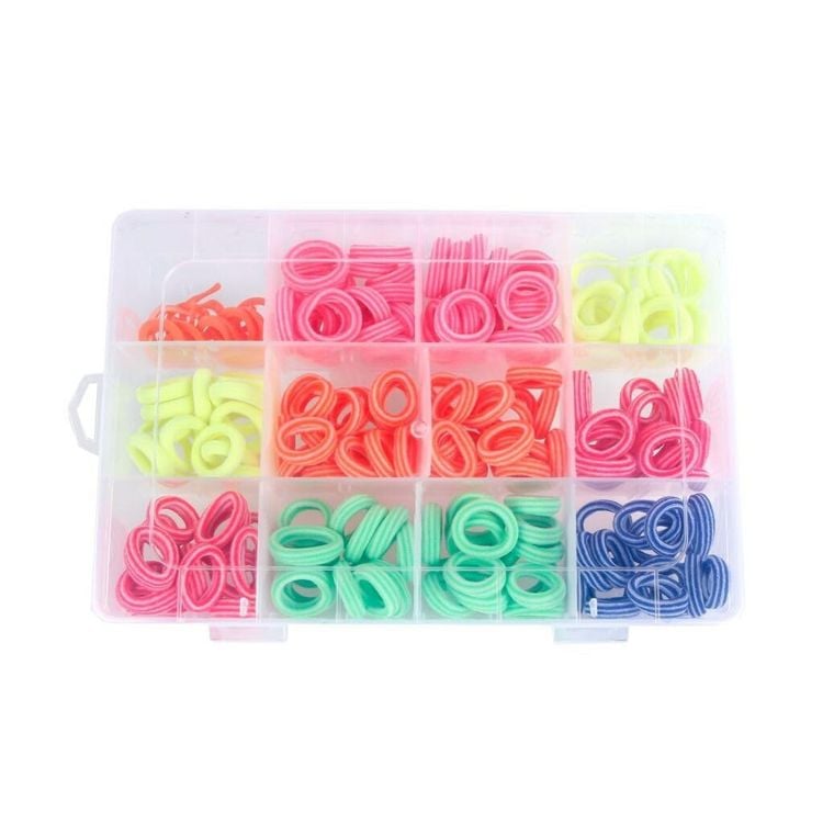 Produktbild: Soft Loomb&auml;nder Set 195 Teile 6 Farben, 15 Clips