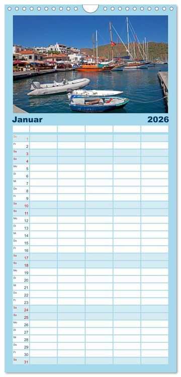 Produktbild: Familienplaner 2026 - Sommer an der T&uuml;rkischen &Auml;g&auml;is mit 5 Spalten (Wandkalender, 21 x 45 cm) CALVENDO