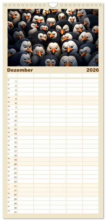 Produktbild: Familienplaner 2026 - Gruppentreffen mit 5 Spalten (Wandkalender, 21 x 45 cm) CALVENDO