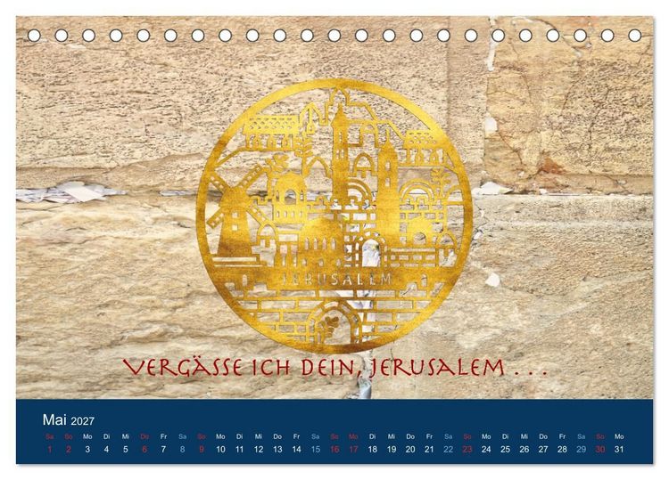 Produktbild: Geliebtes Jerusalem (Tischkalender 2027 DIN A5 quer), CALVENDO Monatskalender