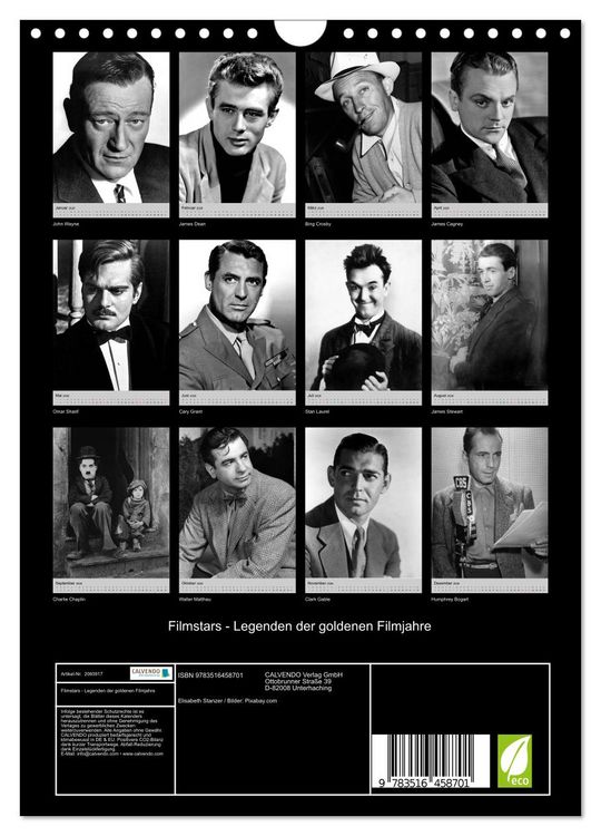 Produktbild: Filmstars - Legenden der goldenen Filmjahre (Wandkalender 2026 DIN A4 hoch), CALVENDO Monatskalender