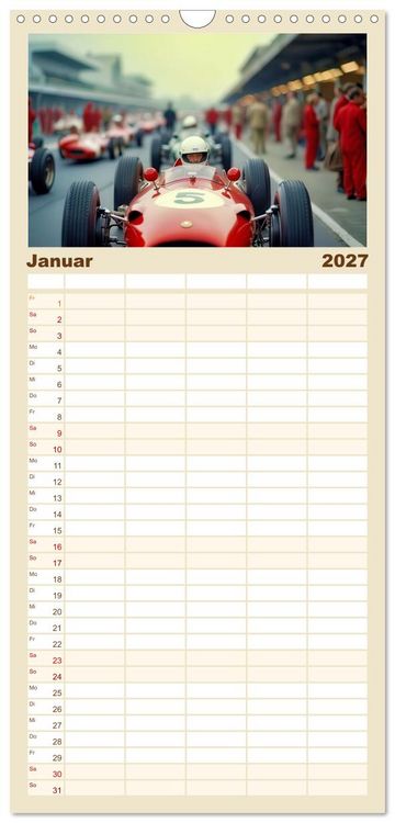 Produktbild: Familienplaner 2027 - Formel 1 in den sechziger Jahren mit 5 Spalten (Wandkalender, 21 x 45 cm) CALVENDO