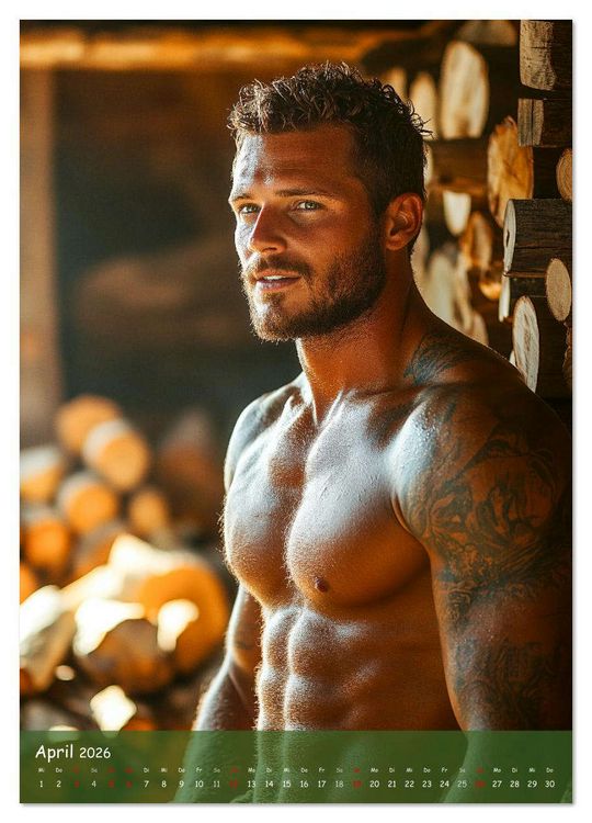 Produktbild: Muskeln, Heu und Herz - Sexy M&auml;nner vom Dorf (Wandkalender 2026 DIN A2 hoch), CALVENDO Monatskalender