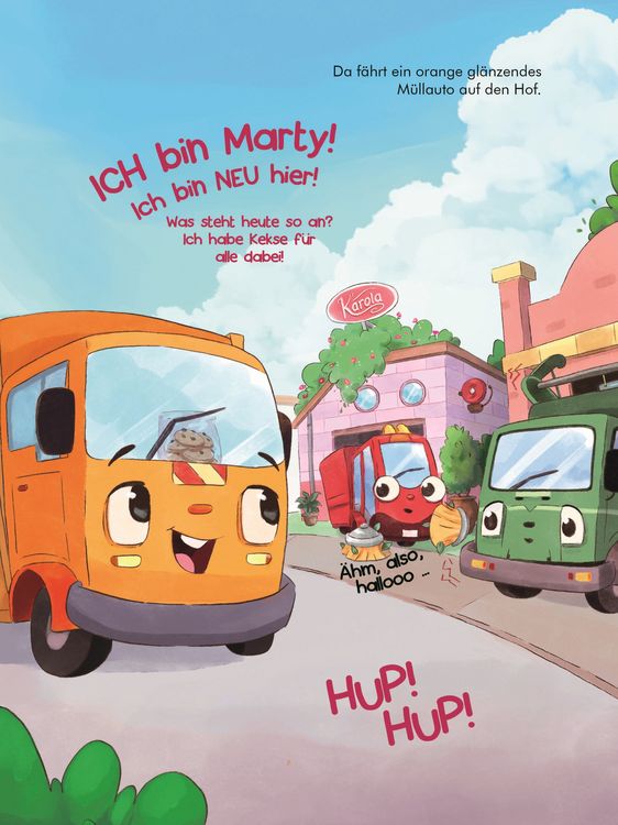 Produktbild: M&uuml;llauto Marty findet neue Freunde. Ein nachhaltiges Vorlesebuch. Auf Apfelpapier und klimaneutral gedruckt.