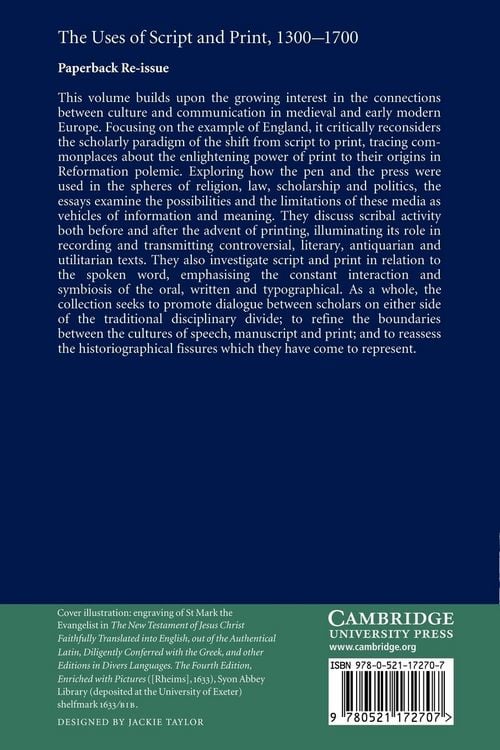 Produktbild: The Uses of Script and Print, 1300 1700