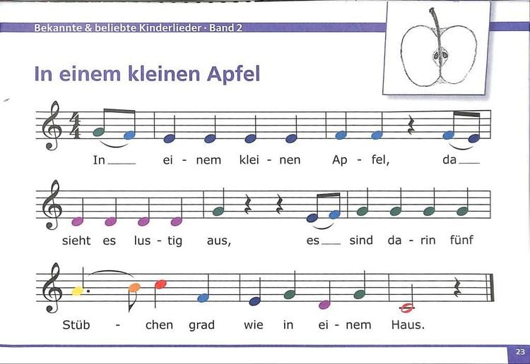 Produktbild: Meine bunten Noten f&uuml;r Klavier, Keyboard, Melodica und Triola. Bekannte und beliebte Kinderlieder
