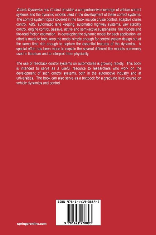 Produktbild: Vehicle Dynamics and Control