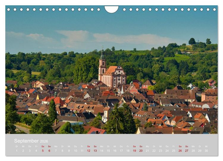 Produktbild: Ettenheim - Perle der Ortenau (Wandkalender 2026 DIN A4 quer), CALVENDO Monatskalender