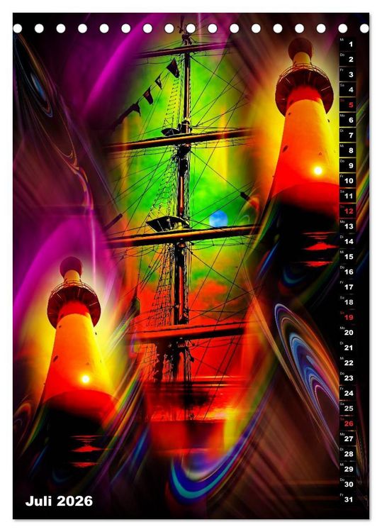 Produktbild: Leuchtt&uuml;rme Kalender der besonderen Art (Tischkalender 2026 DIN A5 hoch), CALVENDO Monatskalender