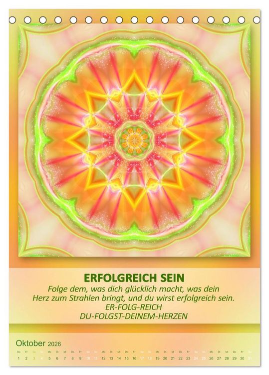 Produktbild: Light Energy Mandalas - Kalender - Vol. 1 (Tischkalender 2026 DIN A5 hoch), CALVENDO Monatskalender