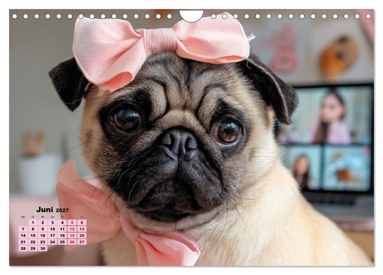 Produktbild: Der wahrscheinlich frechste Mops-Serie der Welt (Wandkalender 2027 DIN A4 quer), CALVENDO Monatskalender
