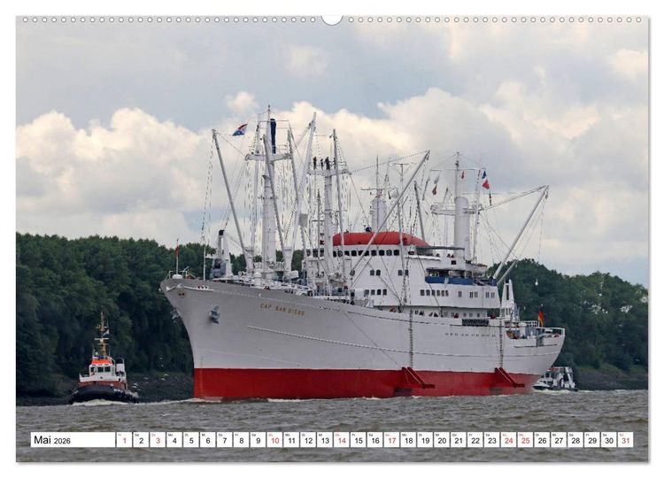 Produktbild: Dicke P&ouml;tte im Hafen und auf gro&szlig;er Fahrt (hochwertiger Premium Wandkalender 2026 DIN A2 quer), Kunstdruck in Hochglanz