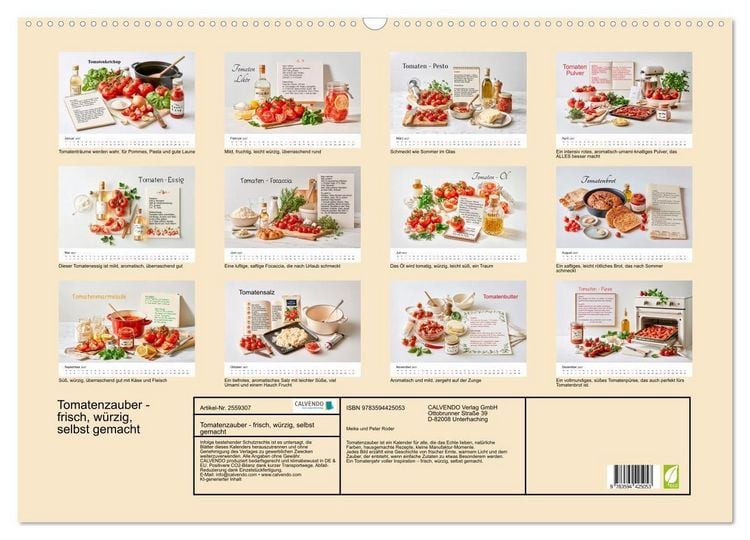 Produktbild: Tomatenzauber - frisch, w&uuml;rzig, selbst gemacht (Wandkalender 2027 DIN A2 quer), CALVENDO Monatskalender