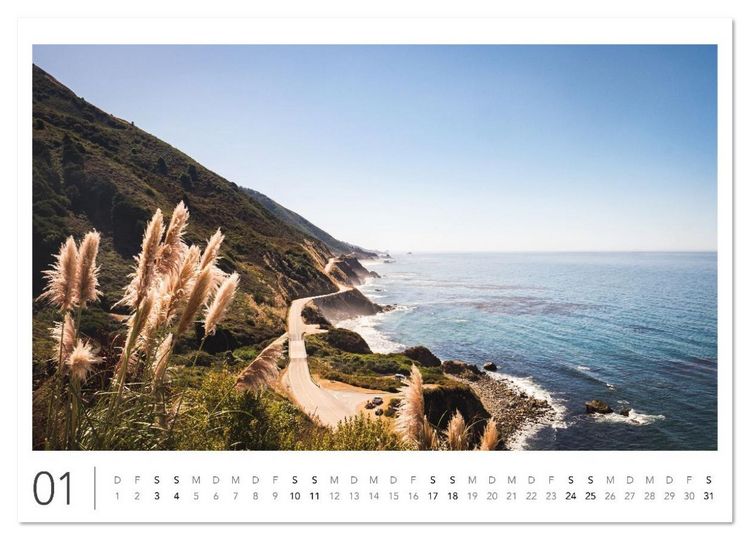Produktbild: California Highway No. 1 - Die sch&ouml;nste K&uuml;stenstra&szlig;e der USA (Wandkalender 2026 DIN A4 quer), CALVENDO Monatskalender