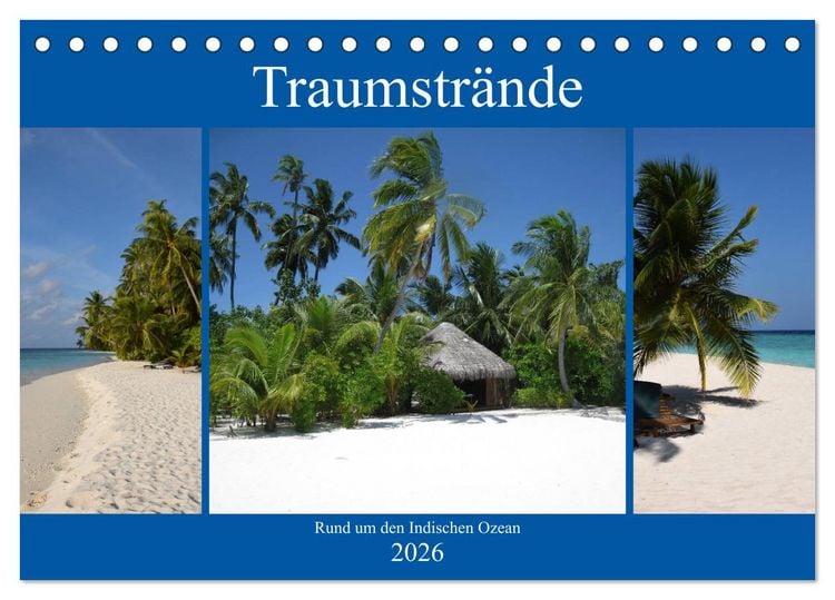 Produktbild: Traumstr&auml;nde rund um den Indischen Ozean (Tischkalender 2026 DIN A5 quer), CALVENDO Monatskalender
