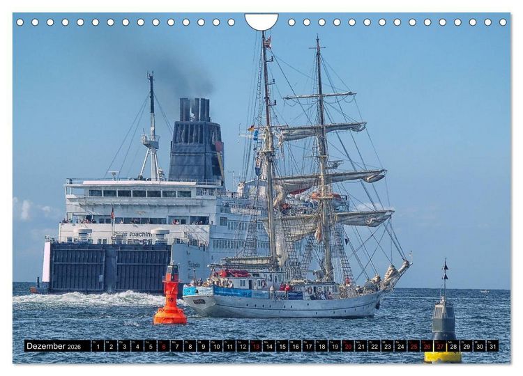 Produktbild: Segelschiffe vor Warnem&uuml;nde (Wandkalender 2026 DIN A4 quer), CALVENDO Monatskalender