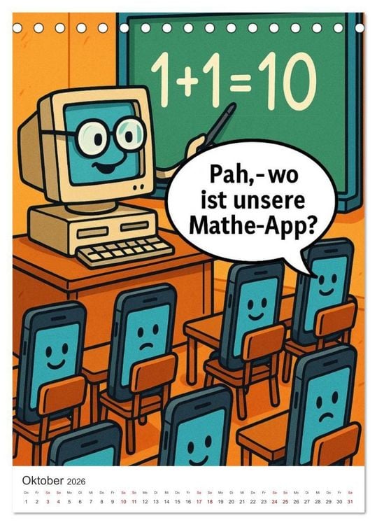Produktbild: Robo-Champs: Witz trifft auf Chip (Tischkalender 2026 DIN A5 hoch), CALVENDO Monatskalender