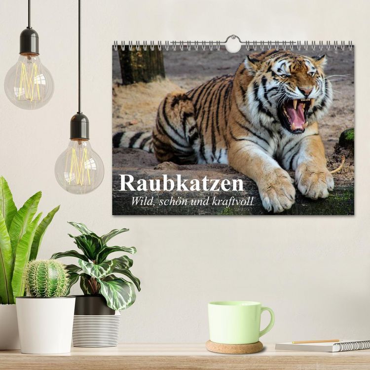 Produktbild: Raubkatzen. Wild, sch&ouml;n und kraftvoll (Wandkalender 2026 DIN A4 quer), CALVENDO Monatskalender