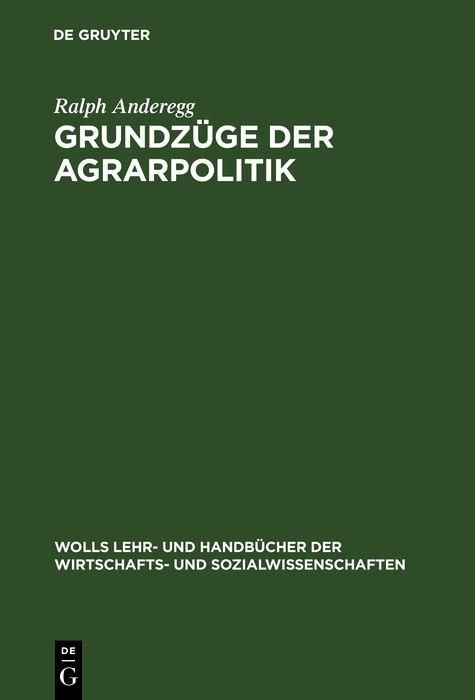 Produktbild: Grundz&uuml;ge der Agrarpolitik
