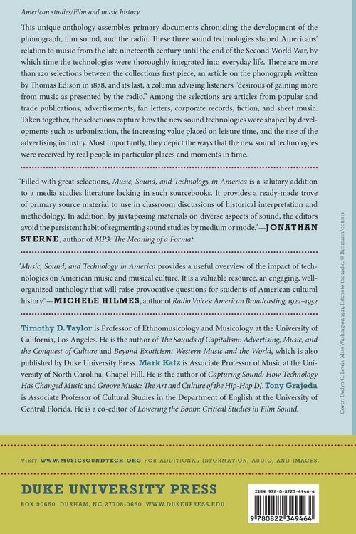 Produktbild: Music, Sound, and Technology in America