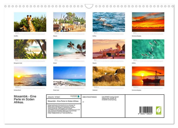 Produktbild: Mosambik - Eine Perle im S&uuml;den Afrikas. (Wandkalender 2026 DIN A3 quer), CALVENDO Monatskalender