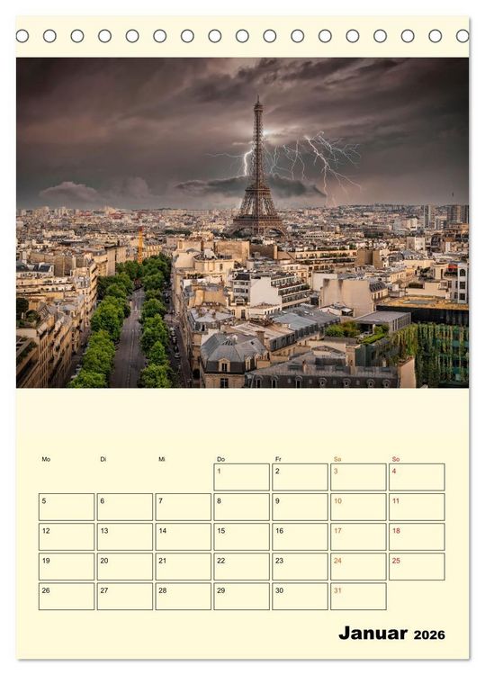 Produktbild: Metropolen im Gewitter (Tischkalender 2026 DIN A5 hoch), CALVENDO Monatskalender