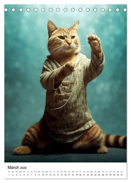 Produktbild: Meow Yoga (Desk Calendar 2026 DIN A5 portrait), CALVENDO 12 Month DeskCalendar