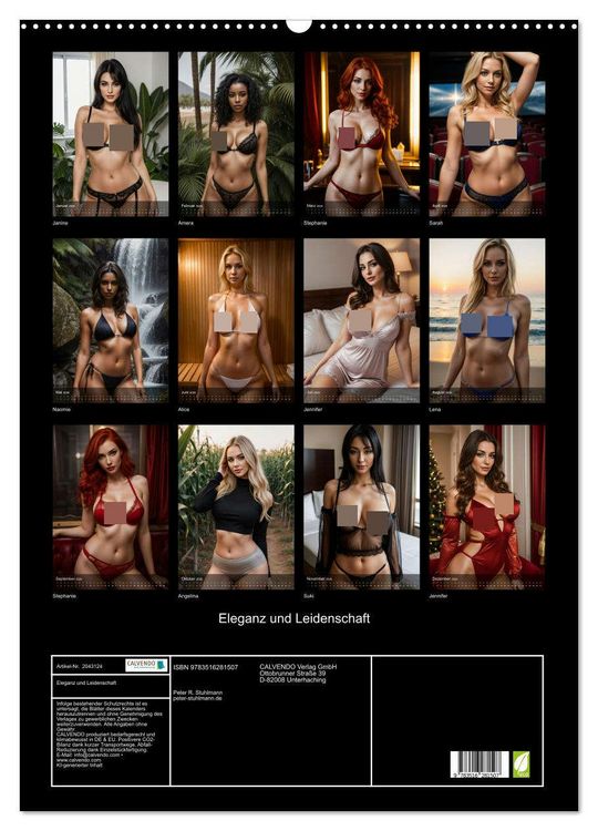 Produktbild: Eleganz und Leidenschaft (Wandkalender 2026 DIN A2 hoch), CALVENDO Monatskalender