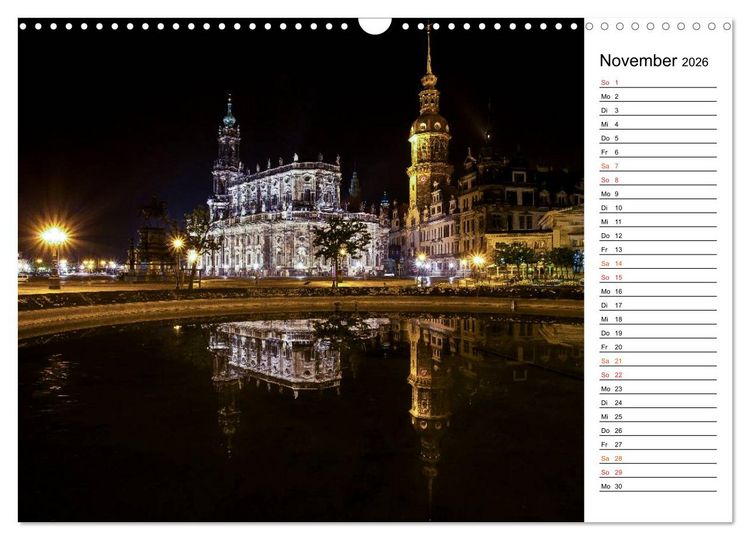 Produktbild: Eine Nacht in Dresden (Wandkalender 2026 DIN A3 quer), CALVENDO Monatskalender