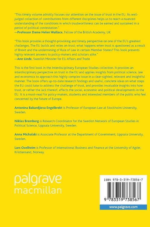 Produktbild: Trust in the European Union in Challenging Times