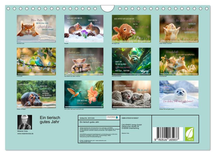 Produktbild: Ein tierisch gutes Jahr (Wandkalender 2026 DIN A4 quer), CALVENDO Monatskalender
