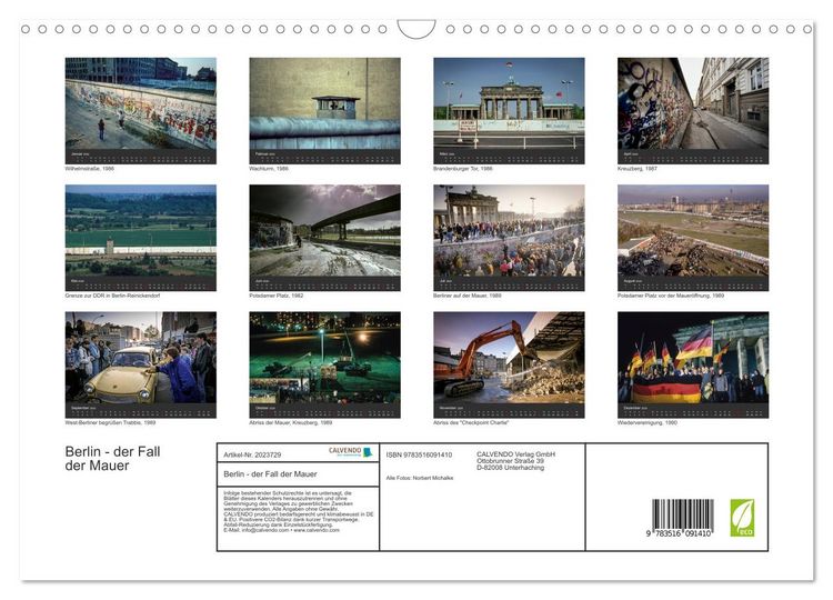 Produktbild: Berlin - der Fall der Mauer (Wandkalender 2026 DIN A3 quer), CALVENDO Monatskalender