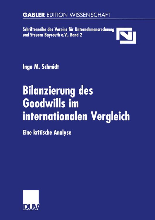 Produktbild: Bilanzierung des Goodwills im internationalen Vergleich