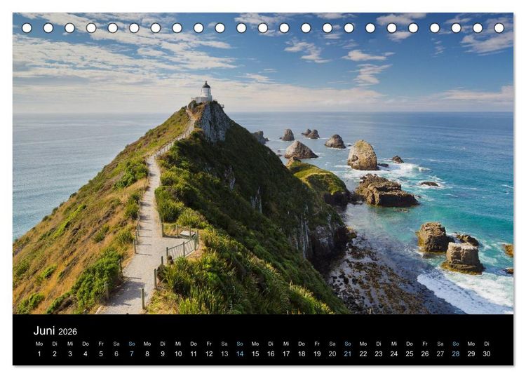 Produktbild: Traumziel Neuseeland 2026 (Tischkalender 2026 DIN A5 quer), CALVENDO Monatskalender