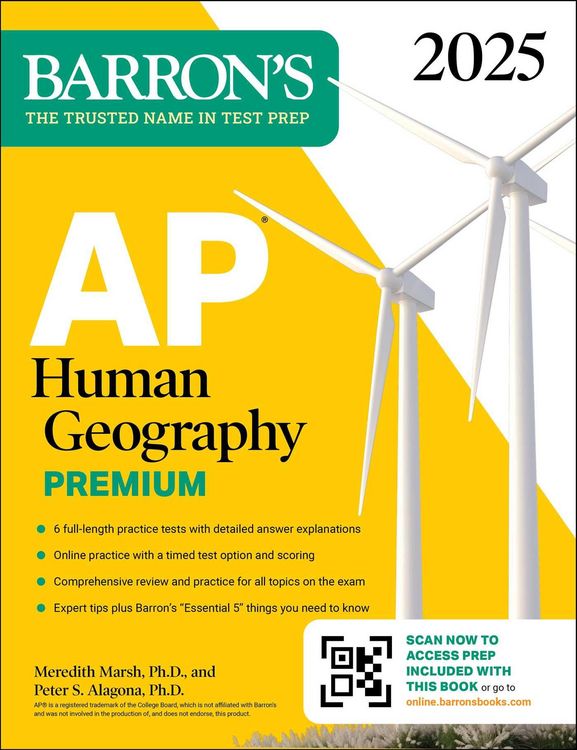 Produktbild: AP Human Geography Premium, 2025: Prep Book with 6 Practice Tests + Comprehensive Review + Online Practice