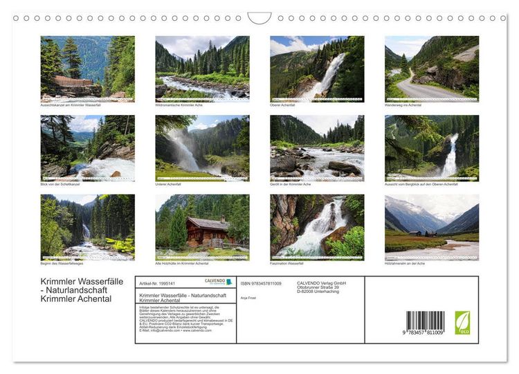 Produktbild: Krimmler Wasserf&auml;lle - Naturlandschaft Krimmler Achental (Wandkalender 2026 DIN A3 quer), CALVENDO Monatskalender