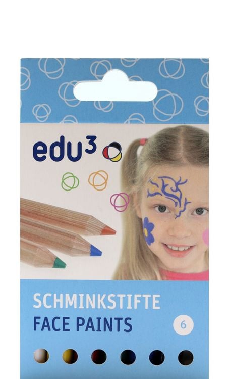 Produktbild: edu&sup3; Schminkstifte Basic rund, 6er Set