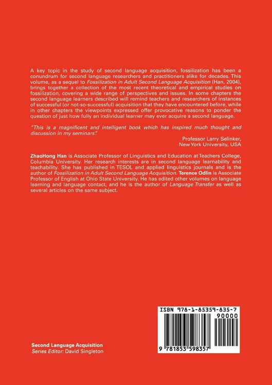Produktbild: Studies of Fossilization in Second Language Acquisition