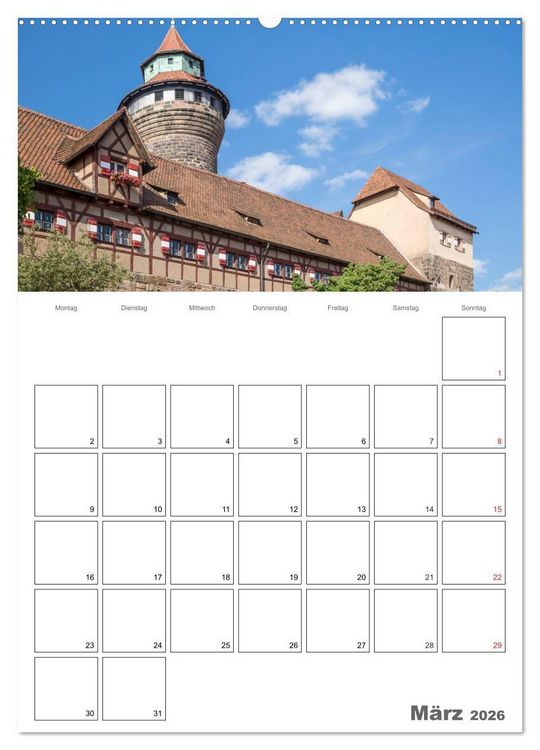 Produktbild: N&Uuml;RNBERG Bezauberndes Altstadtherz / Terminplaner (hochwertiger Premium Wandkalender 2026 DIN A2 hoch), Kunstdruck in Hochglanz